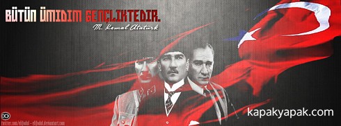 Atatürk - Bütün Ümidim Gençliktedir facebook kapak fotoğrafı