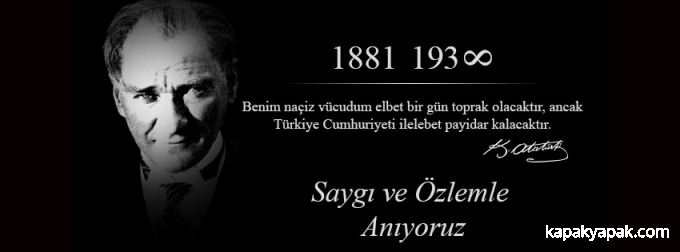 Saygıyla ve Özlemle Anıyoruz - 10 Kasım Atatürk'ü Anma facebook kapak fotoğrafı